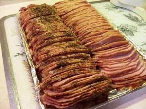 homemade dry-cured pork balyk