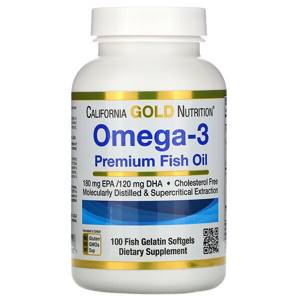 California Gold Nutrition, Omega-3, Premium Fish Oil, 100 Fish Gelatin Capsules