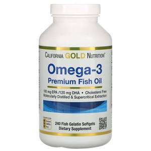 California Gold Nutrition, Omega-3, Premium Fish Oil, 240 Fish Gelatin Capsules