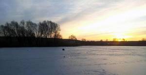February ice on the reservoir