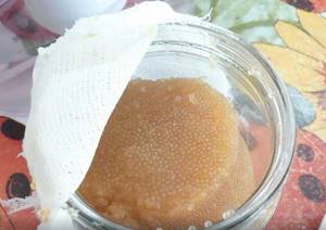 Crucian caviar in a jar