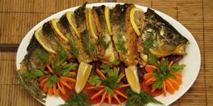Carp with vegetables