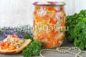 Canned mackerel with vegetables