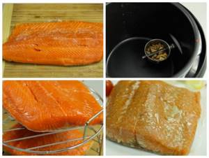 Smoking trout in a slow cooker with wood chips