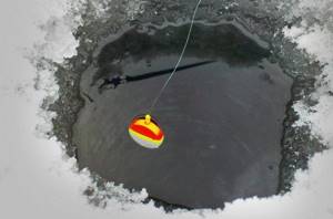 Fishing in winter with a float from the bottom