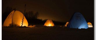 ловля зимой в палатке