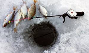 Winter fishing hole