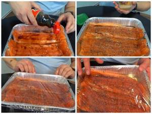 Marinating trout fillet