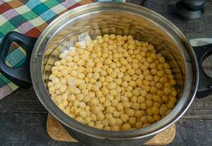 Chickpeas in a pan