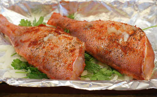 perch in the oven in foil