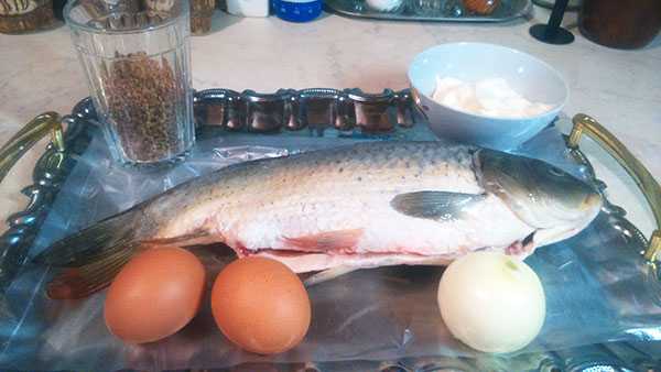 initial composition of products for carp stuffed with buckwheat