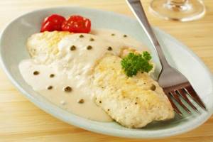 Prostipoma with cream sauce