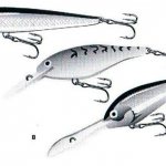 Fig.1. Blades of floating wobblers &quot;RAPALA&quot; with different depths 