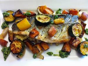 Рыба с овощами-гриль