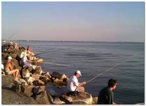 Рыбаки на камнях