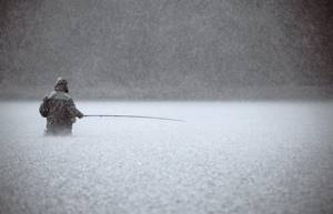 Рыбалка во время дождя