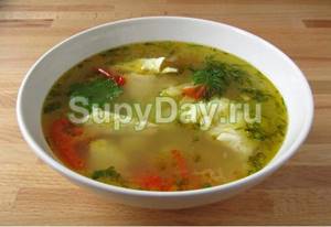 Fish soup with cream and bell pepper