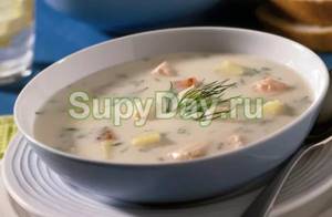 Fish soup with cream and garlic