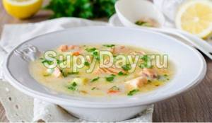Fish soup with cream and cheese
