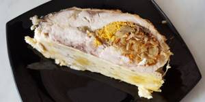 Carp stuffed with sauerkraut and baked in the oven