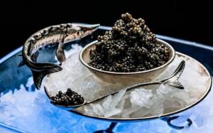 Served black caviar