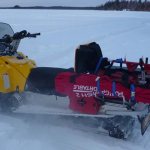 Snowmobile for winter fishing