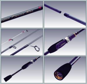 The spinning rod of the Graphiteleader series, having a special taper of the rod and using its own winding technology, has a fast action and a ringing form