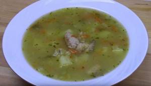 Pink salmon head and tail soup with rice