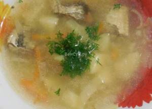 Canned saury soup for children