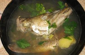 Pike soup in a slow cooker