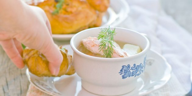 Fish soup from three types of fish: recipe