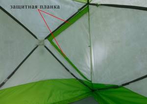 Insulated tent LOTUS Cube 4 Compact Thermo (long) with a compact folding system (inside view, door)
