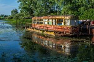 abandoned water bus on the gum