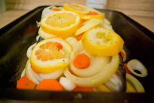 Baked Seabass in the oven with vegetables 2