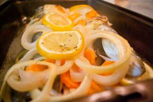 Baked Seabass in the oven with vegetables 4