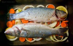 Baked Seabass in the oven with vegetables
