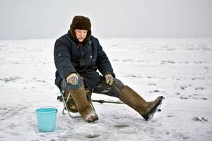 Winter fisherman